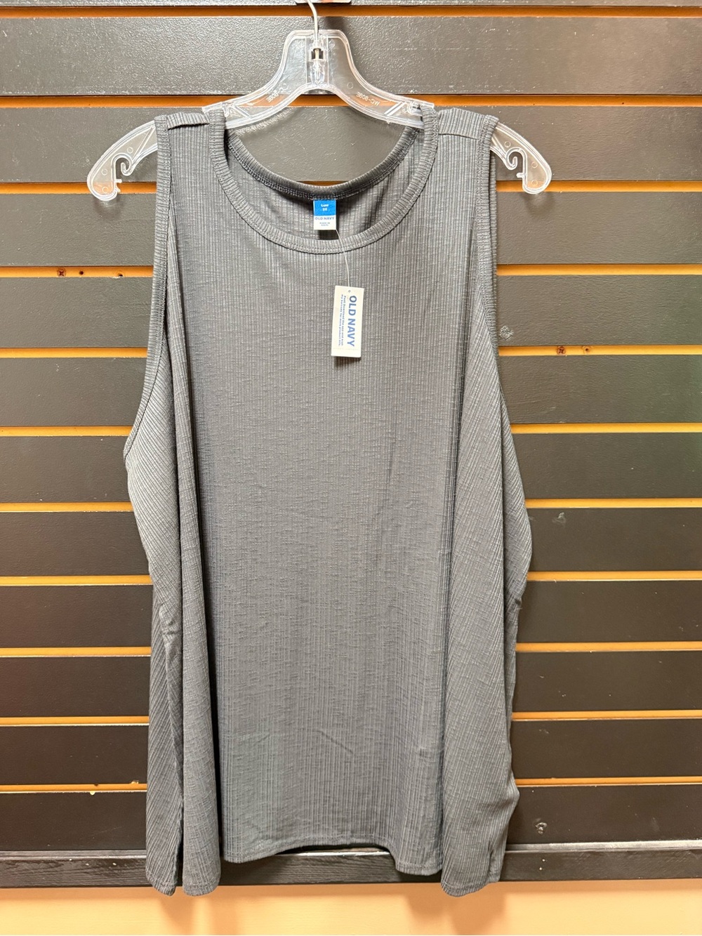 NWT Old Navy Luxe Ribbed Swing Tank Top 3X Gray Plus Size